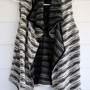 Anthropologie Dolan Black and White Draped Vest